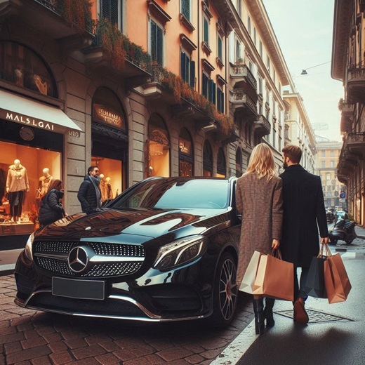 Shopping tour Milano NCC auto di lusso con conducente